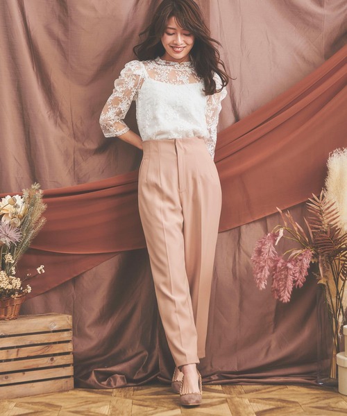 NOELA（ノエラ）の「バックレースアップストレートパンツ（その他パンツ・レディース・ピンク/ベージュ/その他1・M/S）」の5枚目の写真