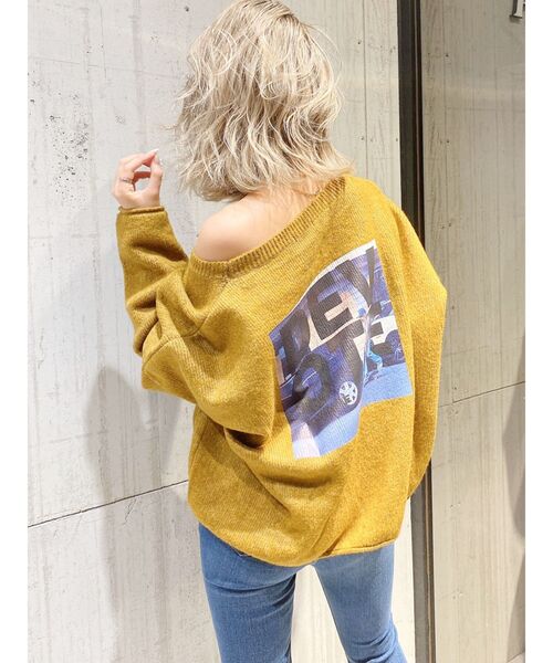 GYDA（ジェイダ）の「LA DEVOTE ニット トップス（ニット/セーター・レディース・グレー/オリーブ/アイボリー/マスタード・FREE）」の4枚目の写真