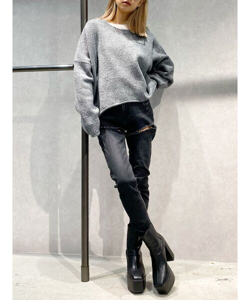 GYDA（ジェイダ）の「LA DEVOTE ニット トップス（ニット/セーター・レディース・グレー/オリーブ/アイボリー/マスタード・FREE）」の5枚目の写真