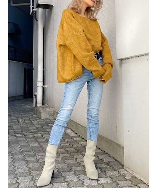 GYDA（ジェイダ）の「LA DEVOTE ニット トップス（ニット/セーター・レディース・グレー/オリーブ/アイボリー/マスタード・FREE）」の12枚目の写真