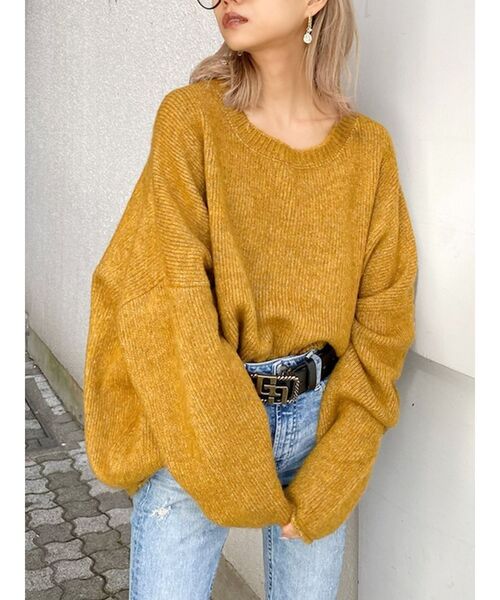 GYDA（ジェイダ）の「LA DEVOTE ニット トップス（ニット/セーター・レディース・グレー/オリーブ/アイボリー/マスタード・FREE）」の21枚目の写真