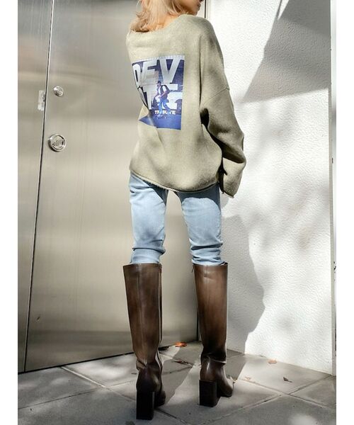 GYDA（ジェイダ）の「LA DEVOTE ニット トップス（ニット/セーター・レディース・グレー/オリーブ/アイボリー/マスタード・FREE）」の8枚目の写真