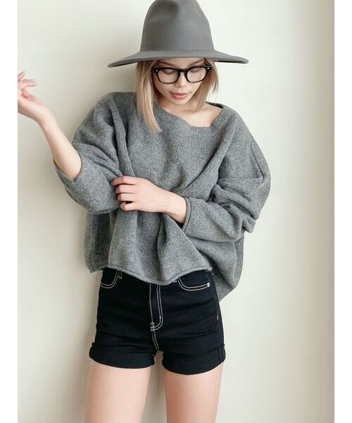 GYDA（ジェイダ）の「LA DEVOTE ニット トップス（ニット/セーター・レディース・グレー/オリーブ/アイボリー/マスタード・FREE）」の18枚目の写真