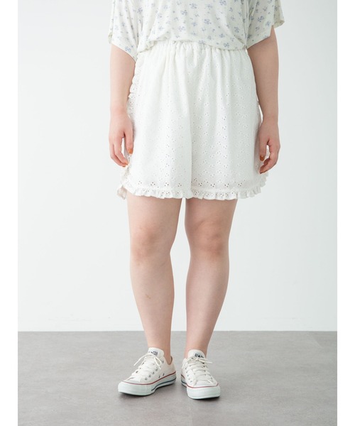 SLURR（スラ―）の「【大きいサイズ】Cotton lace short pants（ルームウェア/パジャマ・レディース・ホワイト・L）」の14枚目の写真