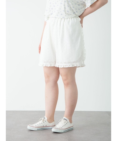 SLURR（スラ―）の「【大きいサイズ】Cotton lace short pants（ルームウェア/パジャマ・レディース・ホワイト・L）」の6枚目の写真