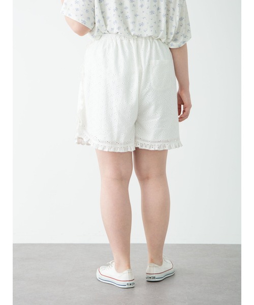 SLURR（スラ―）の「【大きいサイズ】Cotton lace short pants（ルームウェア/パジャマ・レディース・ホワイト・L）」の7枚目の写真