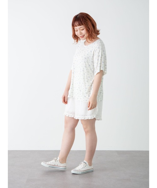 SLURR（スラ―）の「【大きいサイズ】Cotton lace short pants（ルームウェア/パジャマ・レディース・ホワイト・L）」の16枚目の写真