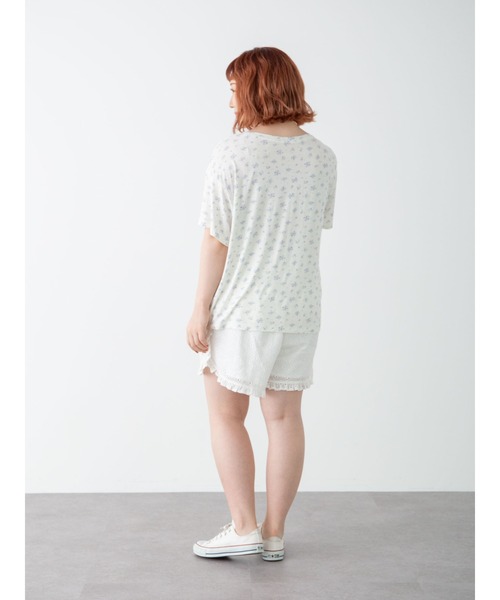 SLURR（スラ―）の「【大きいサイズ】Cotton lace short pants（ルームウェア/パジャマ・レディース・ホワイト・L）」の17枚目の写真