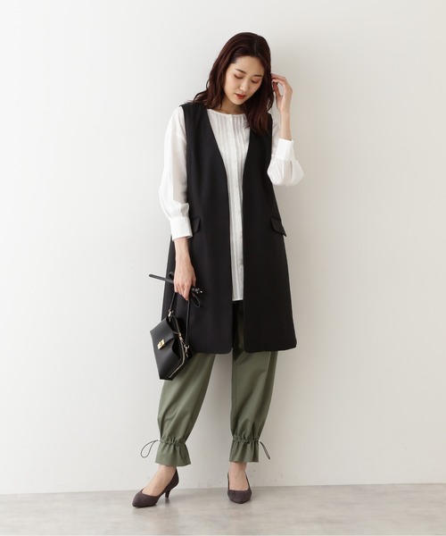 NATURAL BEAUTY BASIC（ナチュラルビューティーベーシック）の「ドロストヘムパンツ/0171230870（その他パンツ・レディース・ベージュ/カーキ・SMALL/MEDIUM）」の3枚目の写真