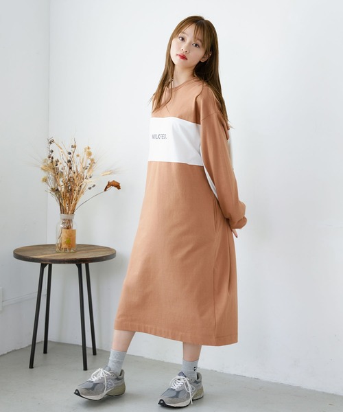 MILKFED.（ミルクフェド）の「BICOLOR DRESS（ワンピース・レディース・ライトブルー/ブラック/ベージュ・ONE SIZE）」の18枚目の写真