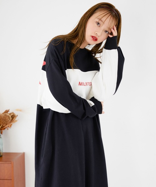 MILKFED.（ミルクフェド）の「BICOLOR DRESS（ワンピース・レディース・ライトブルー/ブラック/ベージュ・ONE SIZE）」の19枚目の写真