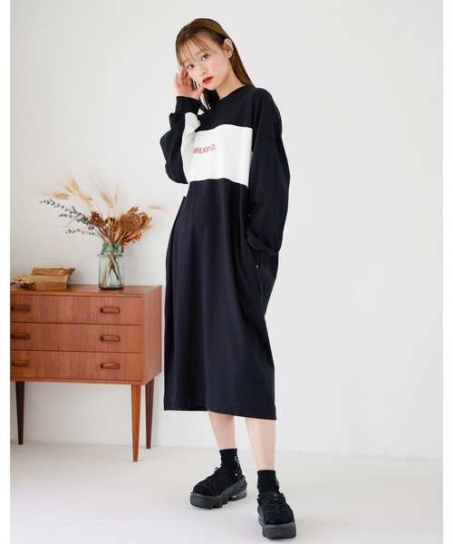 MILKFED.（ミルクフェド）の「BICOLOR DRESS（ワンピース・レディース・ライトブルー/ブラック/ベージュ・ONE SIZE）」の20枚目の写真