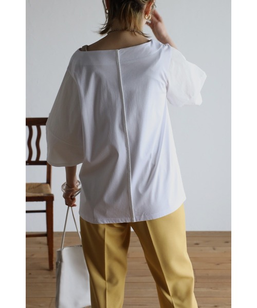 Bonjour Sagan(ボンジュールサガン)の「袖コンシャスプルオーバー(Tシャツ/カットソー・レディース・ブラック/オフホワイト・FREE)」の14枚目の写真