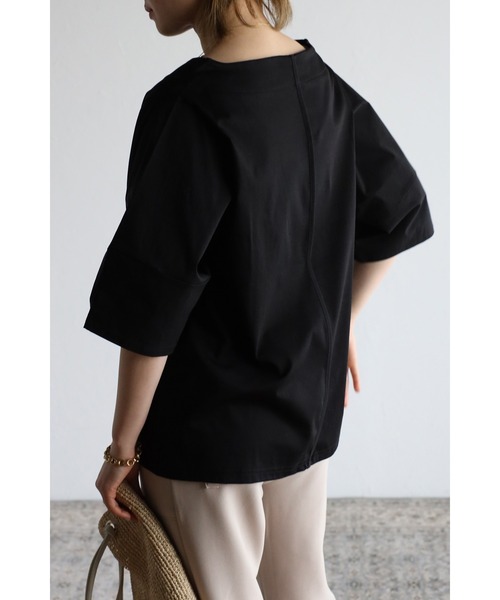 Bonjour Sagan(ボンジュールサガン)の「袖コンシャスプルオーバー(Tシャツ/カットソー・レディース・ブラック/オフホワイト・FREE)」の9枚目の写真