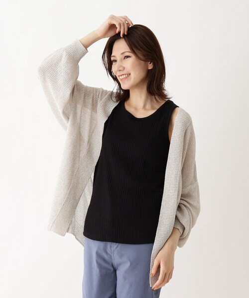 SHOO・LA・RUE(シューラルー)の「◆スラブヤーントッパーカーディガン(カーディガン/ボレロ・レディース・オリーブ/ダークブラウン/グレー系8/ベージュ系その他7・00)」の2枚目の写真