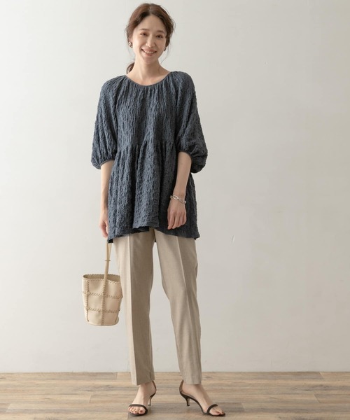 F by ROSSO（エフバイロッソ）の「F by ROSSO　ふくれギャザーカットチュニック（チュニック・レディース・オフホワイト/ライトグレー/ネイビー・FREE）」の22枚目の写真