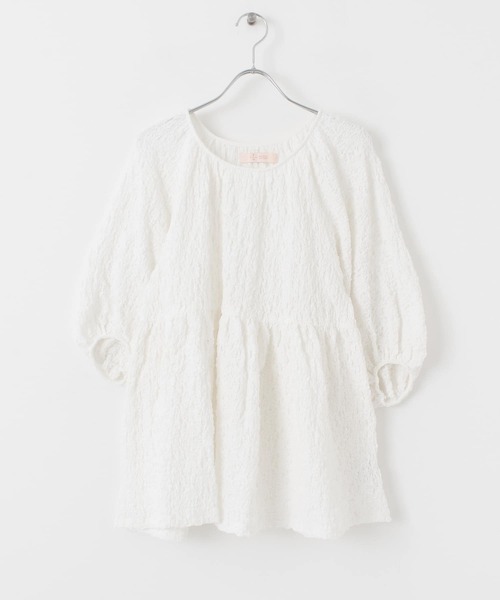 F by ROSSO（エフバイロッソ）の「F by ROSSO　ふくれギャザーカットチュニック（チュニック・レディース・オフホワイト/ライトグレー/ネイビー・FREE）」の6枚目の写真