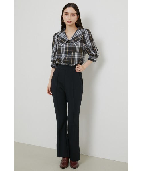 rienda（リエンダ）の「ピンタックストレートカットパンツ（スラックス・レディース・ライトブルー/ブラック/ライトブラウン・MEDIUM/SMALL）」の7枚目の写真