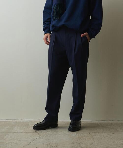 23AW Steven Alan テーパードスラックスパンツ　ネイビー STEVEN ALAN スラックス パンツ 「Steven Alan」タック