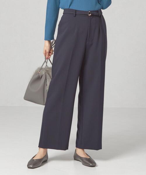 closet story（クローゼットストーリー）の「＜closet story（クローゼットストーリー）＞ダブルクロス セミワイドパンツ -ウォッシャブル-（その他パンツ・レディース・ベージュ/ネイビー/ナチュラル・S/M/L）」の3枚目の写真