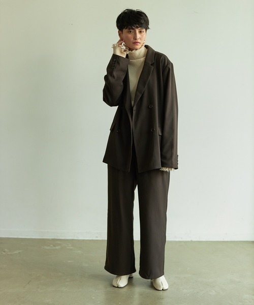 VACANCY（ヴァカンシー）の「SET UP wide pants（スラックス・レディース・グリーン/ブラウン・MEDIUM/SMALL/MEDIUM/TALL）」の12枚目の写真