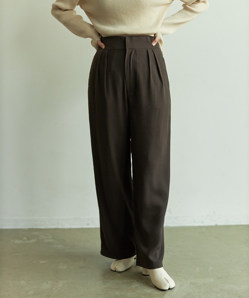 VACANCY（ヴァカンシー）の「SET UP wide pants（スラックス・レディース・グリーン/ブラウン・MEDIUM/SMALL/MEDIUM/TALL）」の18枚目の写真