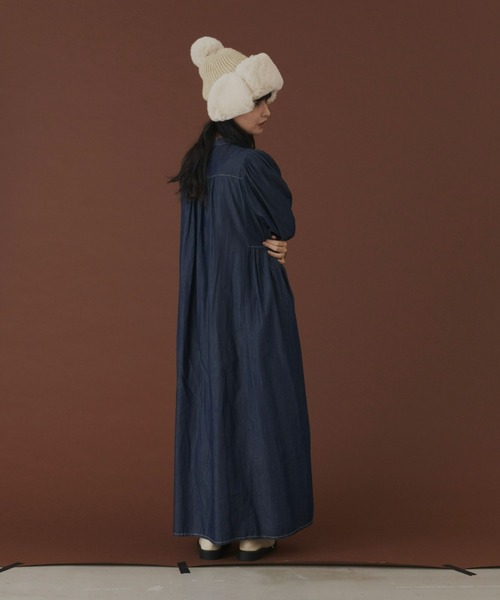 MERLOT(メルロー)の「キルトステッチデニムワンピース(ワンピース・レディース・インディゴブルー/ネイビー・FREE/SMALL)」の14枚目の写真