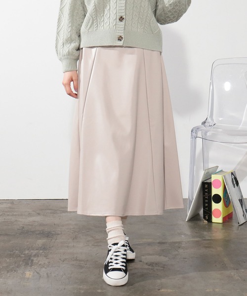 Honeys（ハニーズ）の「合皮フレアスカート（スカート・レディース・ブラック/ベージュ/モカ・S/M/L）」の3枚目の写真