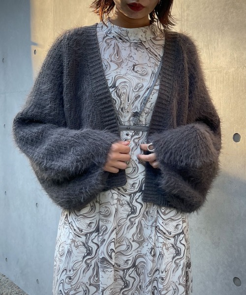 &g'aime（アンジェム）の「【&g’aime】ショートシャギーカーディガン（カーディガン/ボレロ・レディース・ベージュ/チャコールグレー/ライトグレー・FREE）」の22枚目の写真