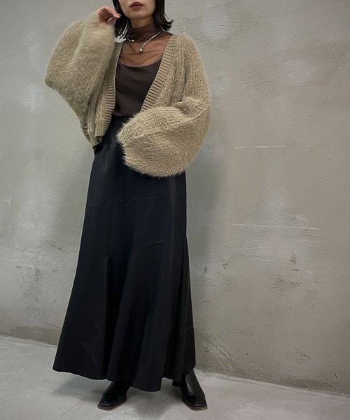 &g'aime（アンジェム）の「【&g’aime】ショートシャギーカーディガン（カーディガン/ボレロ・レディース・ベージュ/チャコールグレー/ライトグレー・FREE）」の20枚目の写真