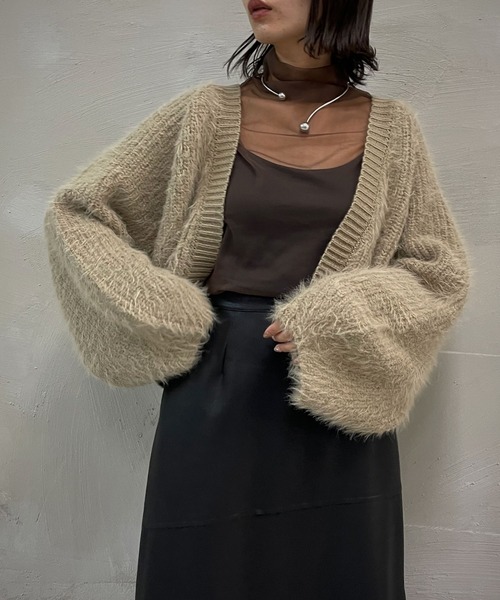 &g'aime（アンジェム）の「【&g’aime】ショートシャギーカーディガン（カーディガン/ボレロ・レディース・ベージュ/チャコールグレー/ライトグレー・FREE）」の15枚目の写真