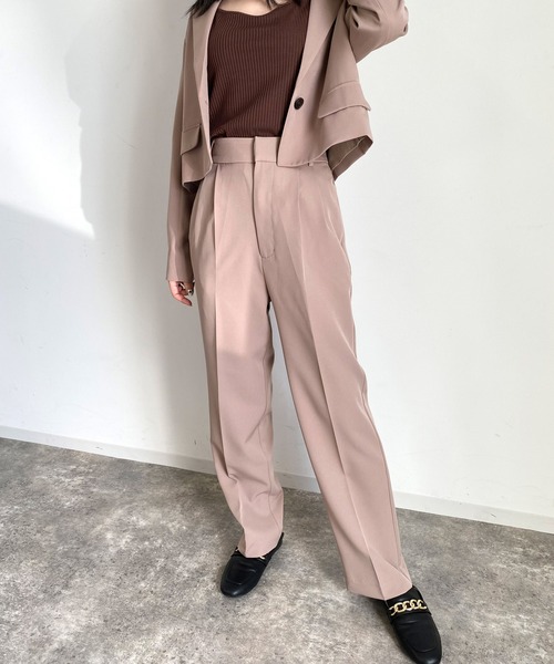 MLI'A(エムリア)の「センタープレスパンツ/千鳥格子あり(その他パンツ・レディース・ブラック/イエロー/グリーン/モカ/バーガンディー/ホワイト系5/ブラウン系9/その他28/ライトグリーン/レンガ/ダークブラウン/ブラウン系その他2・FREE)」の17枚目の写真