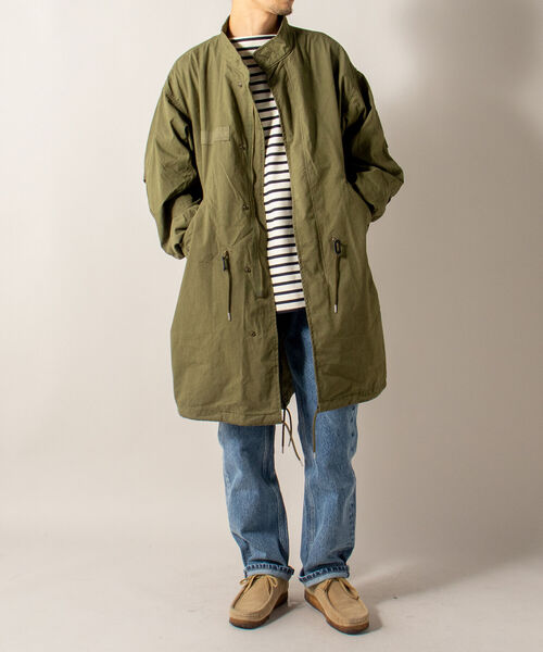 GLOSTER（グロスター）の「【GLOSTER/グロスター】M-65 ミリタリーコート ビッグシルエット モッズコート（モッズコート・メンズ・ブラック/オリーブ・MEDIUM/LARGE）」の3枚目の写真