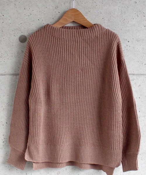 THE CASUAL（カジュアル）の「7G 畦編み ボリューム袖 ニット セーター キッズ（ニット/セーター・キッズ・ベージュ/ブラウン/チャコール/モカ・110cm/120cm/130cm/160cm/140cm/150cm）」の4枚目の写真