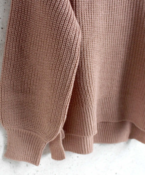THE CASUAL（カジュアル）の「7G 畦編み ボリューム袖 ニット セーター キッズ（ニット/セーター・キッズ・ベージュ/ブラウン/チャコール/モカ・110cm/120cm/130cm/160cm/140cm/150cm）」の8枚目の写真