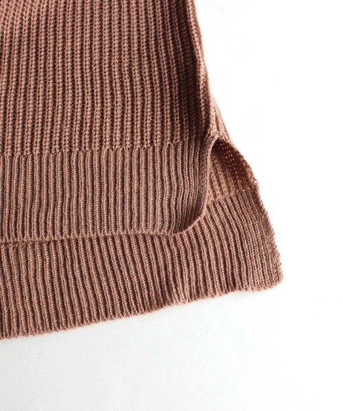 THE CASUAL（カジュアル）の「7G 畦編み ボリューム袖 ニット セーター キッズ（ニット/セーター・キッズ・ベージュ/ブラウン/チャコール/モカ・110cm/120cm/130cm/160cm/140cm/150cm）」の10枚目の写真