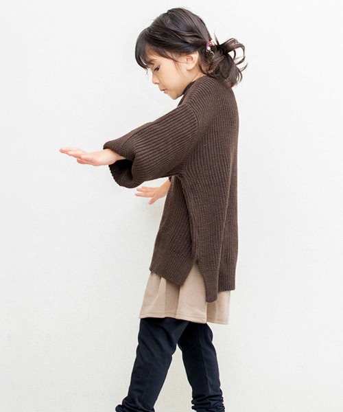 THE CASUAL（カジュアル）の「7G 畦編み ボリューム袖 ニット セーター キッズ（ニット/セーター・キッズ・ベージュ/ブラウン/チャコール/モカ・110cm/120cm/130cm/160cm/140cm/150cm）」の13枚目の写真