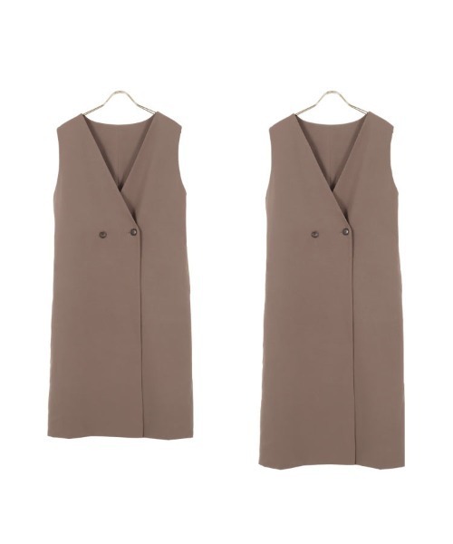 KOBE LETTUCE（コウベレタス）の「2wayジャンスカ風ロングジレジャケット（ベスト・レディース・ブラック/ブラック系その他/ライトベージュ/モカ/ベージュ系その他/ブラウン系その他・1/2）」の15枚目の写真