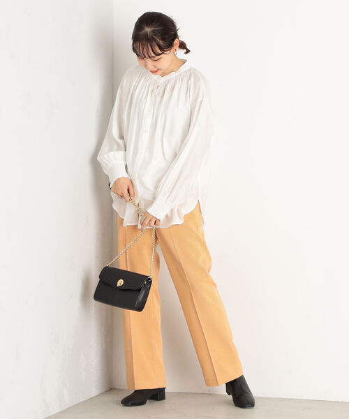 fredy couleur(フレディクルール)の「シャーリングギャザーシャツ(シャツ/ブラウス・レディース・チャコールグレー/ミント/オフホワイト・38)」の17枚目の写真