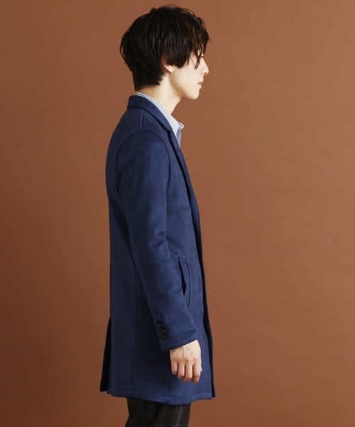 MK MICHEL KLEIN HOMME （エムケーミッシェルクランオム）の「『WEB限定/快適ストレッチ』ポンチスエードチェスターコート（チェスターコート・メンズ・ネイビー/サンドベージュ・46/48/51）」の7枚目の写真