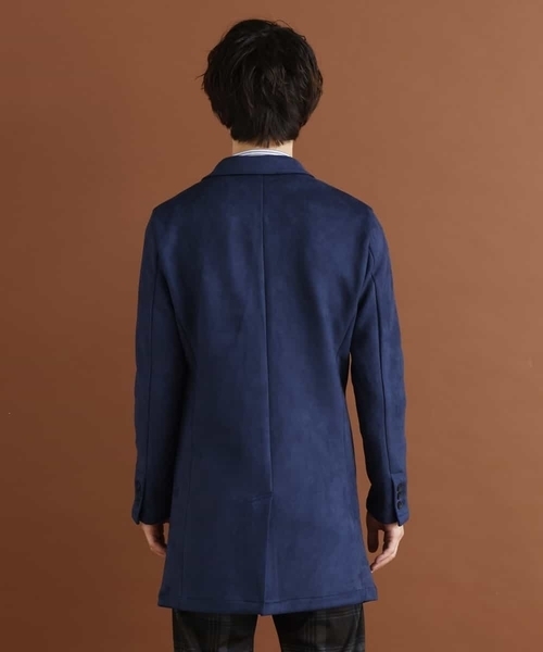 MK MICHEL KLEIN HOMME （エムケーミッシェルクランオム）の「『WEB限定/快適ストレッチ』ポンチスエードチェスターコート（チェスターコート・メンズ・ネイビー/サンドベージュ・46/48/51）」の8枚目の写真