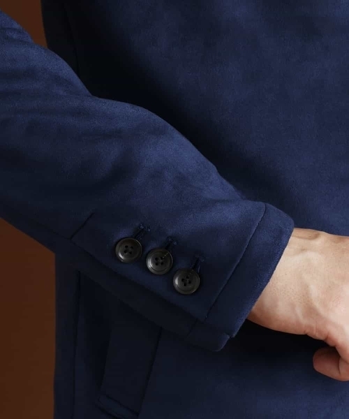 MK MICHEL KLEIN HOMME （エムケーミッシェルクランオム）の「『WEB限定/快適ストレッチ』ポンチスエードチェスターコート（チェスターコート・メンズ・ネイビー/サンドベージュ・46/48/51）」の10枚目の写真