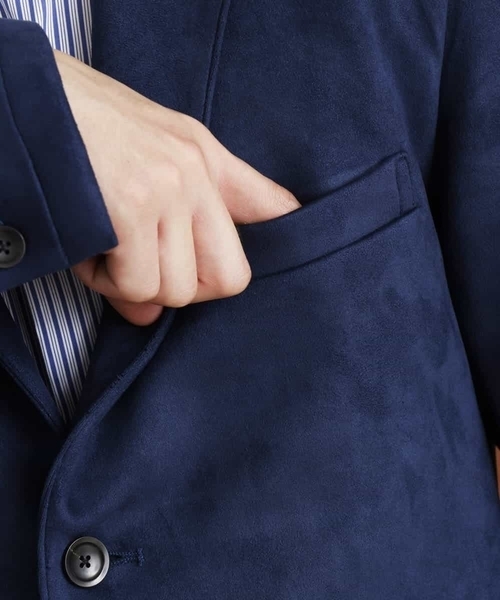 MK MICHEL KLEIN HOMME （エムケーミッシェルクランオム）の「『WEB限定/快適ストレッチ』ポンチスエードチェスターコート（チェスターコート・メンズ・ネイビー/サンドベージュ・46/48/51）」の12枚目の写真