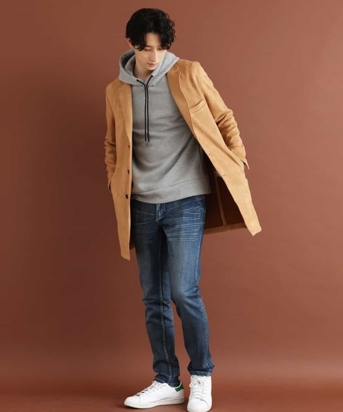 MK MICHEL KLEIN HOMME （エムケーミッシェルクランオム）の「『WEB限定/快適ストレッチ』ポンチスエードチェスターコート（チェスターコート・メンズ・ネイビー/サンドベージュ・46/48/51）」の14枚目の写真