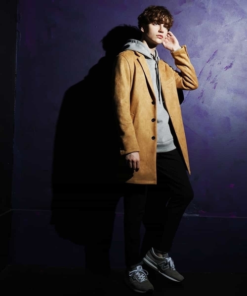 MK MICHEL KLEIN HOMME （エムケーミッシェルクランオム）の「『WEB限定/快適ストレッチ』ポンチスエードチェスターコート（チェスターコート・メンズ・ネイビー/サンドベージュ・46/48/51）」の17枚目の写真