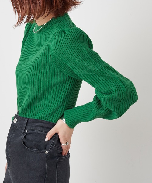 CIAOPANIC TYPY(チャオパニックティピー)の「【WEB限定】ボリュームスリーブリブニット(ニット/セーター・レディース・ブラック/オフホワイト/グリーン/ピンク/グレー系その他/バイオレット/ブルー・ONE SIZE)」の10枚目の写真