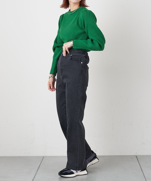 CIAOPANIC TYPY(チャオパニックティピー)の「【WEB限定】ボリュームスリーブリブニット(ニット/セーター・レディース・ブラック/オフホワイト/グリーン/ピンク/グレー系その他/バイオレット/ブルー・ONE SIZE)」の20枚目の写真