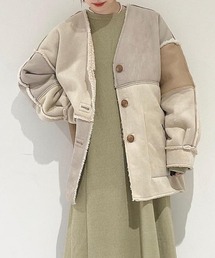w closet | エコスエードムートンパッチワークジャケット(ムートンコート)