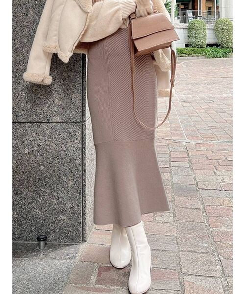RESEXXY（リゼクシー）の「マーメイドニットスカート（スカート・レディース・ブラック/ピンク/ブラウン/ベージュ・FREE）」の4枚目の写真