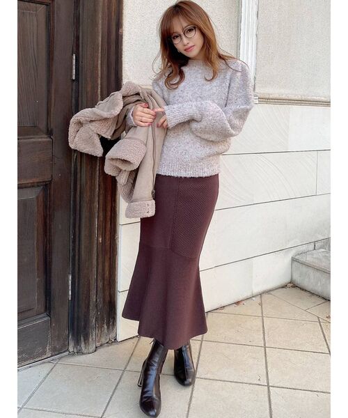 RESEXXY（リゼクシー）の「マーメイドニットスカート（スカート・レディース・ブラック/ピンク/ブラウン/ベージュ・FREE）」の5枚目の写真